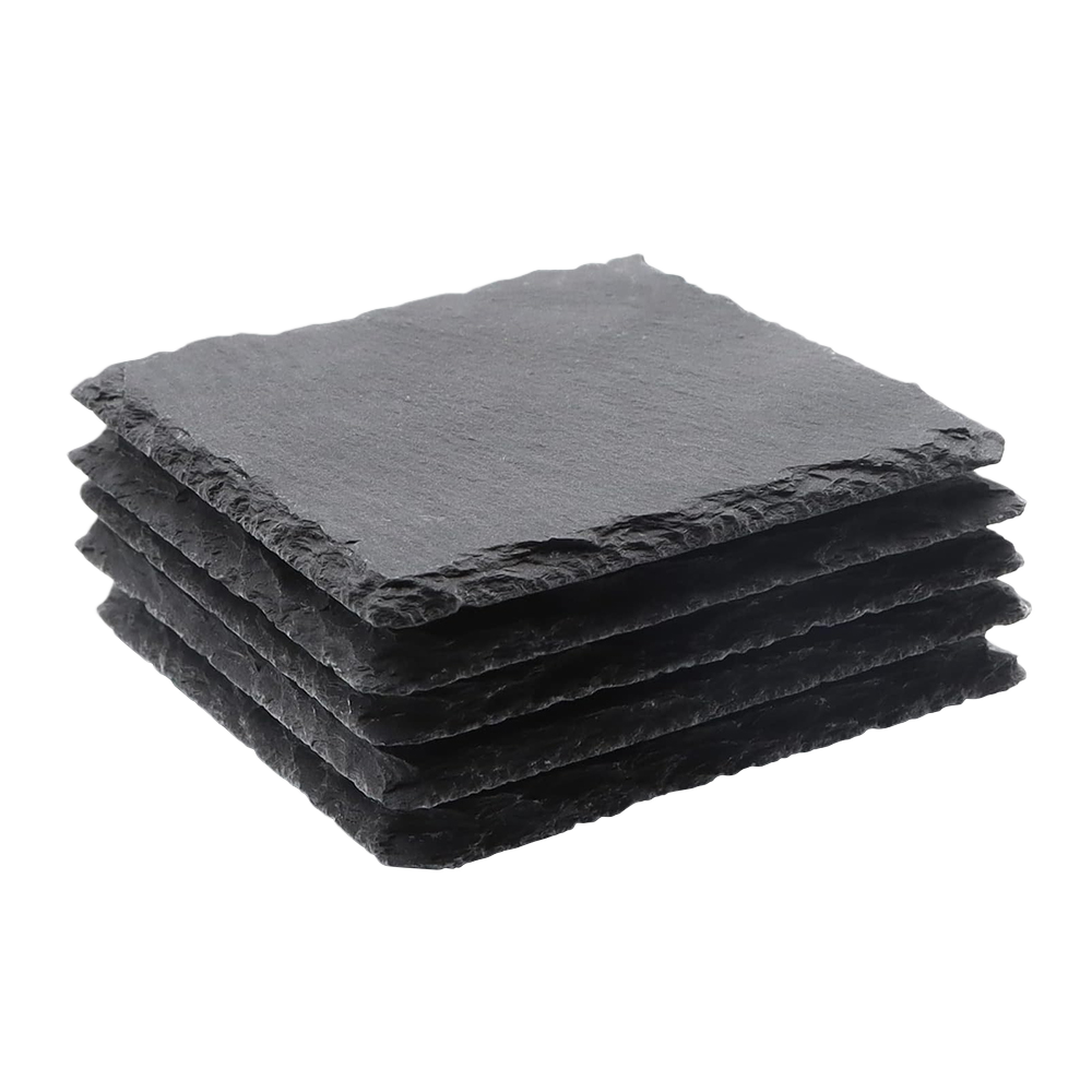 5 Schieferuntersetzer für Lasergravur