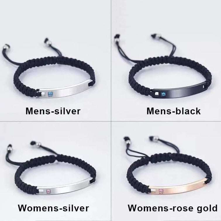 Bracelet gravé personnalisé pour hommes et femmes (5 pièces) 