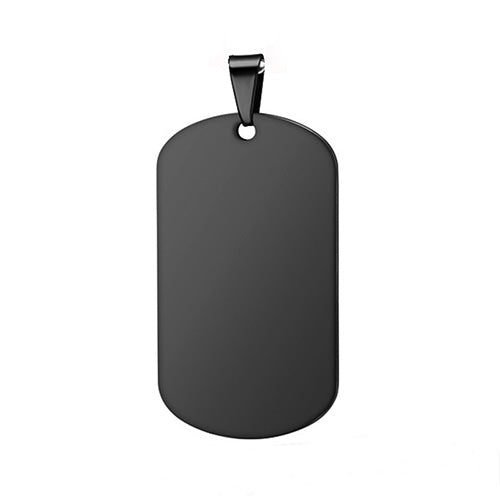 Placa de identificación para perro rectangular en blanco con colgante