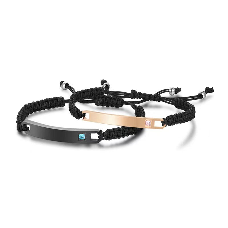 Bracelet gravé personnalisé pour hommes et femmes (5 pièces) 