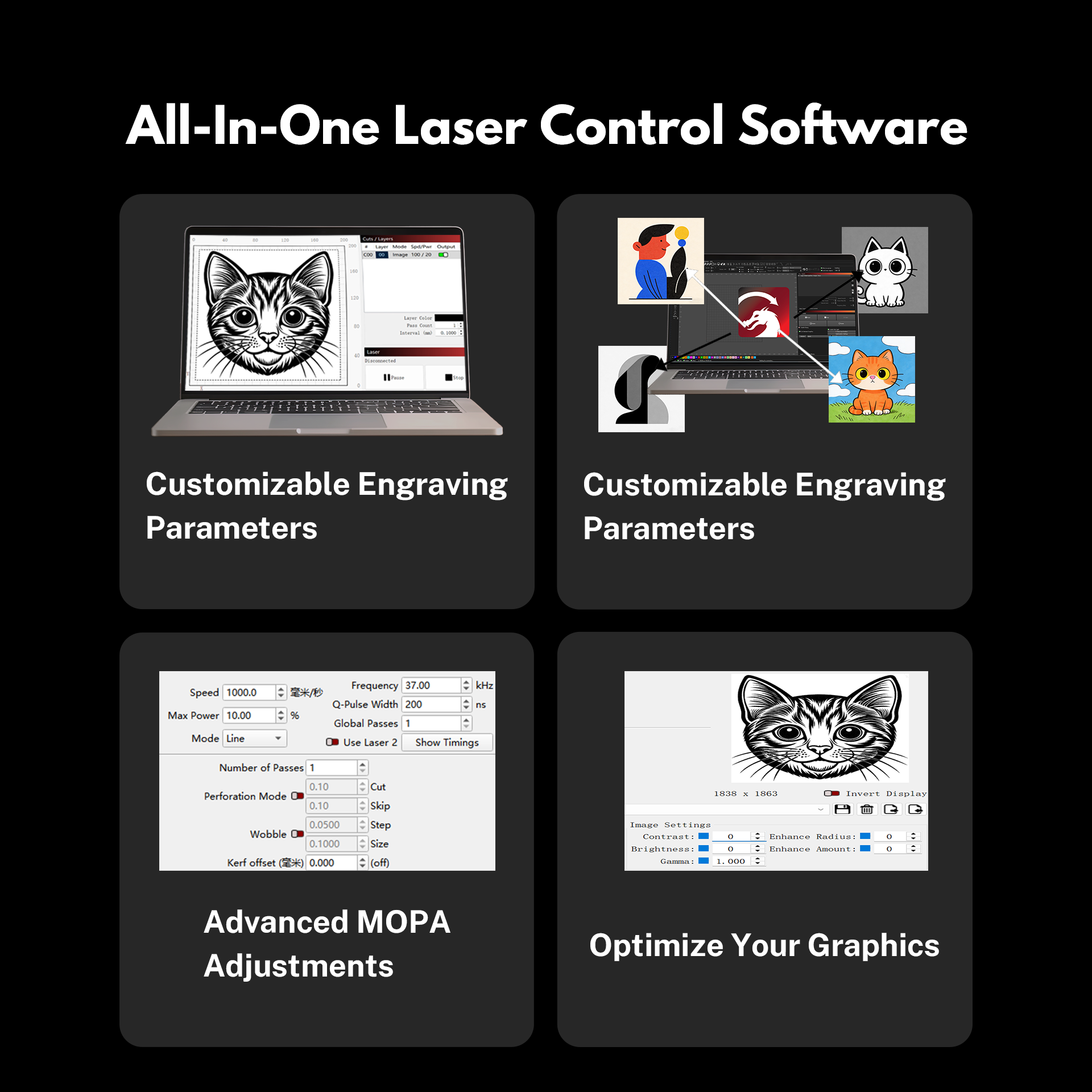 Incisore laser da tavolo EM-Smart Dual 2 30W Mopa + 20W Diodo