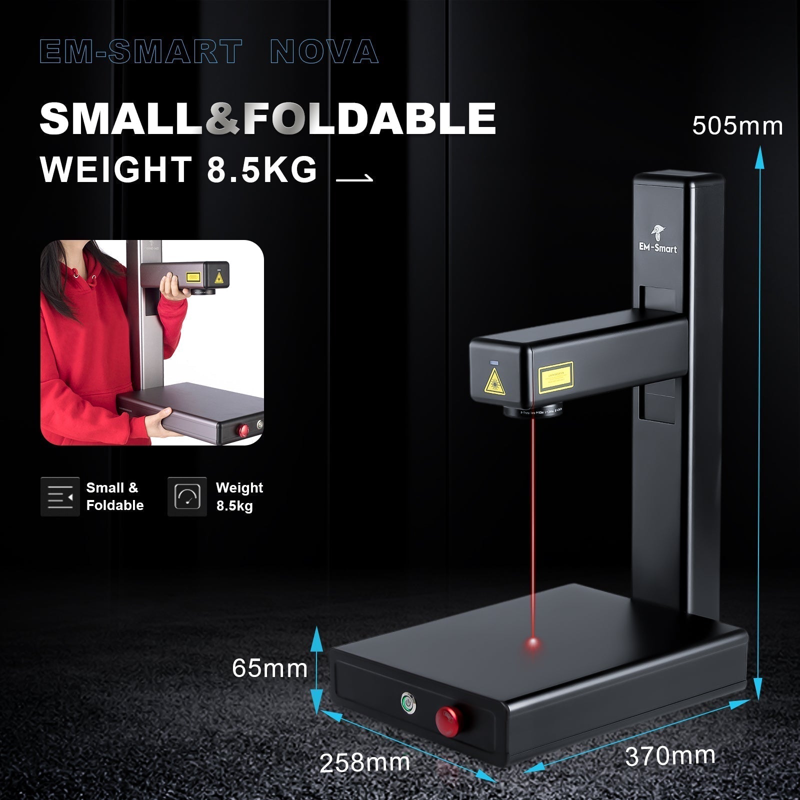EM-Smart Nova - 20W/25W Laser Engraving Machine with Rotary