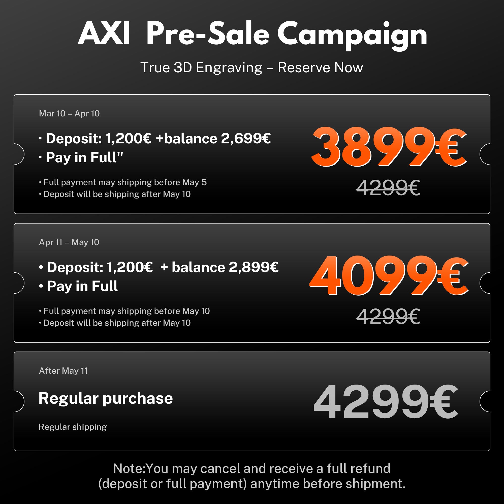 Réservation de dépôt de la série EM-Smart AXI