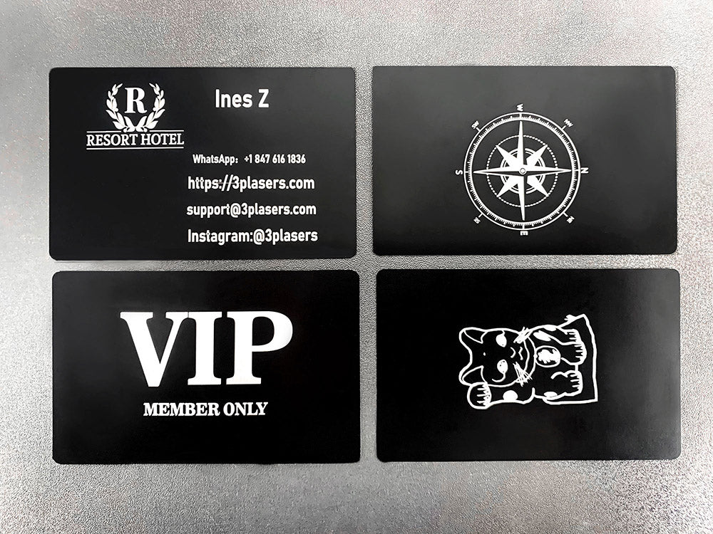 100 tarjetas de presentación comerciales de metal en blanco