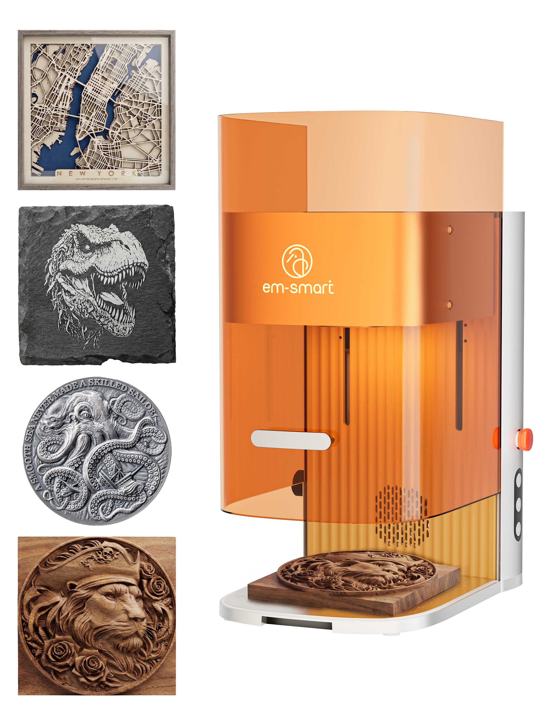 em-smart Dual 2 30W MOPA + 20W Diode Desktop Laser Engraver